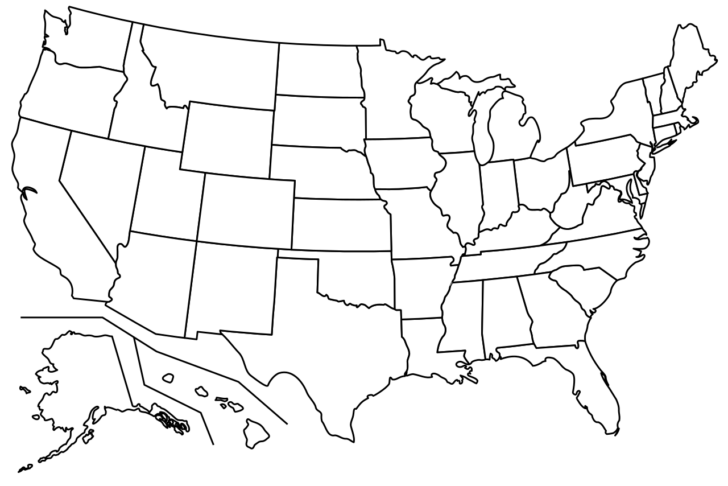 Blank Map United States of America