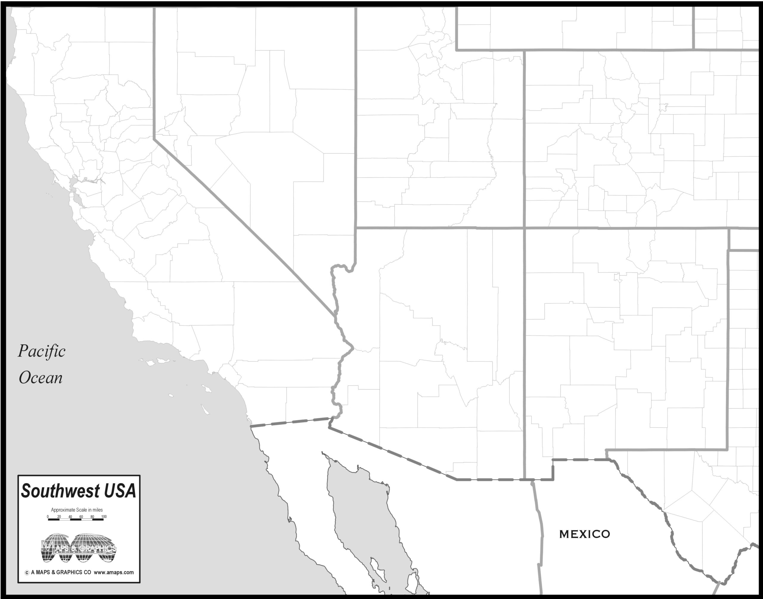 Free Map Of Southwest States regarding Printable Map Of Southwest Usa