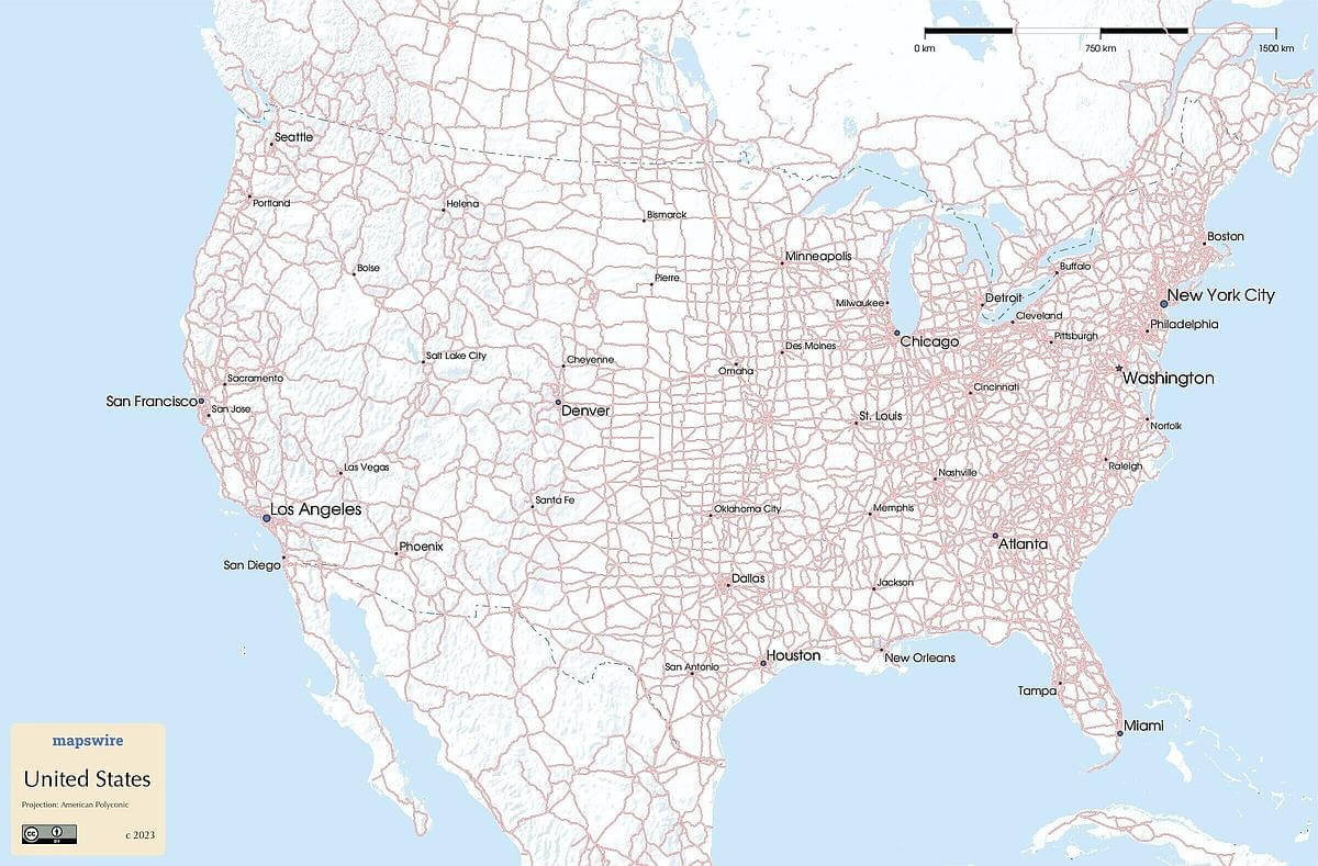 Free Maps Of The United States | Mapswire inside Map USA Free Printable