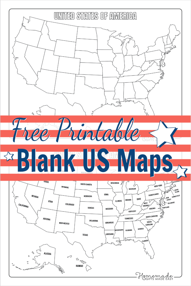 Blank Map of USA Printable