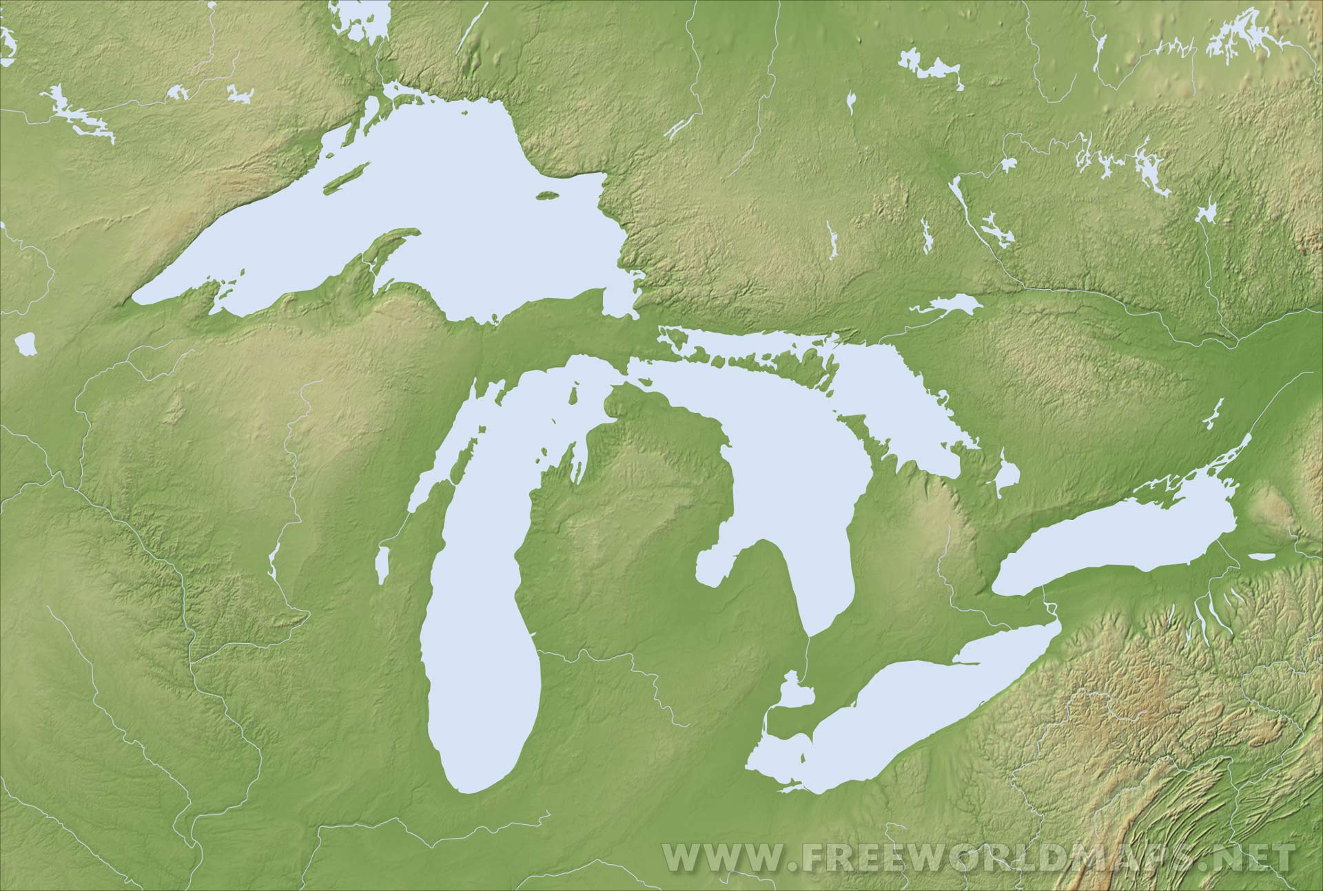 Great Lakes Maps in Blank Map United States With Great Lakes