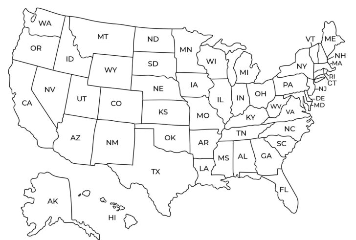 USA Map Printable