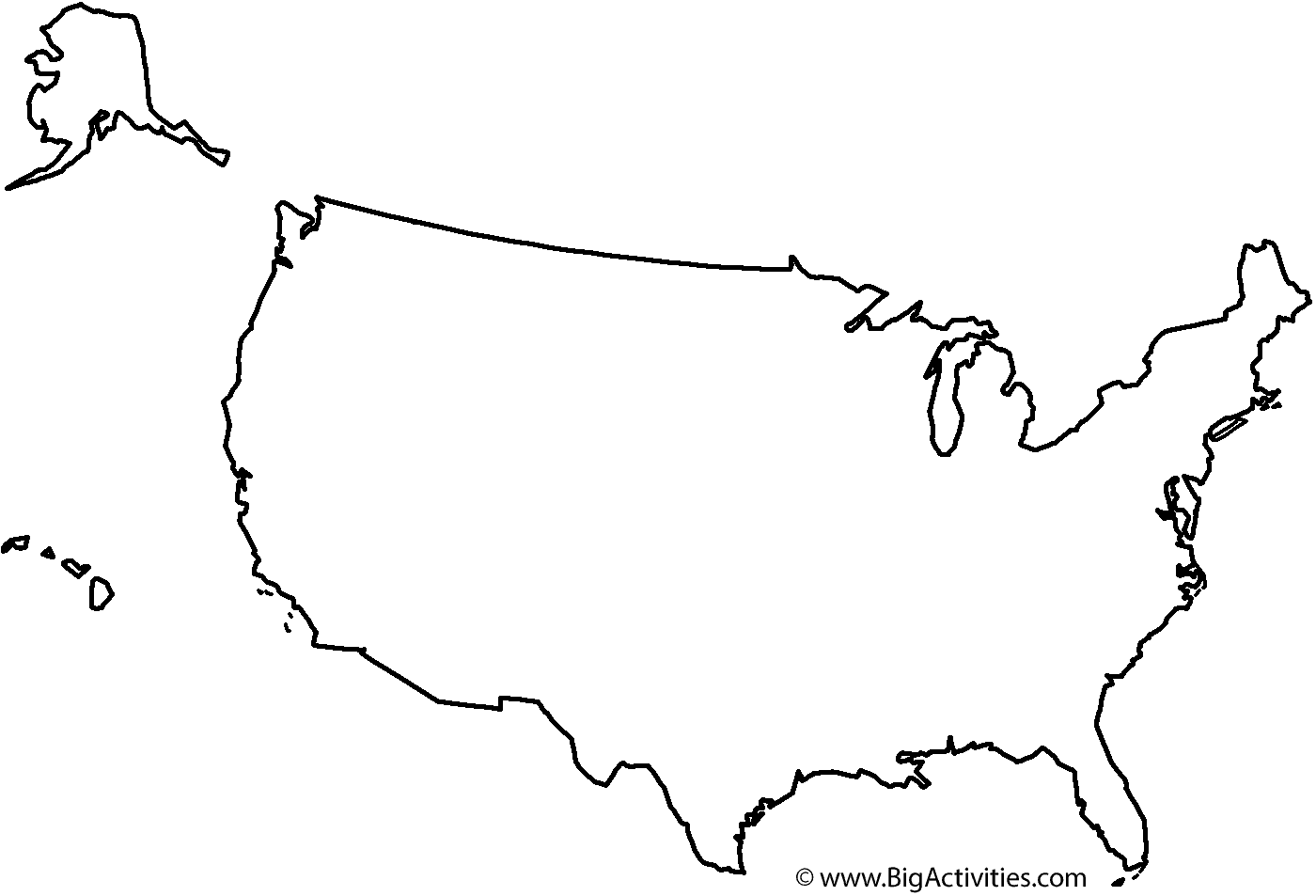 Map Of The United States With Title - Coloring Page (Memorial Day) inside Blank Usa Map Coloring Page