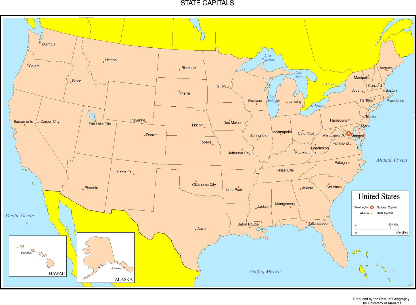 Maps Of The United States for Map of USA With Cities Printable