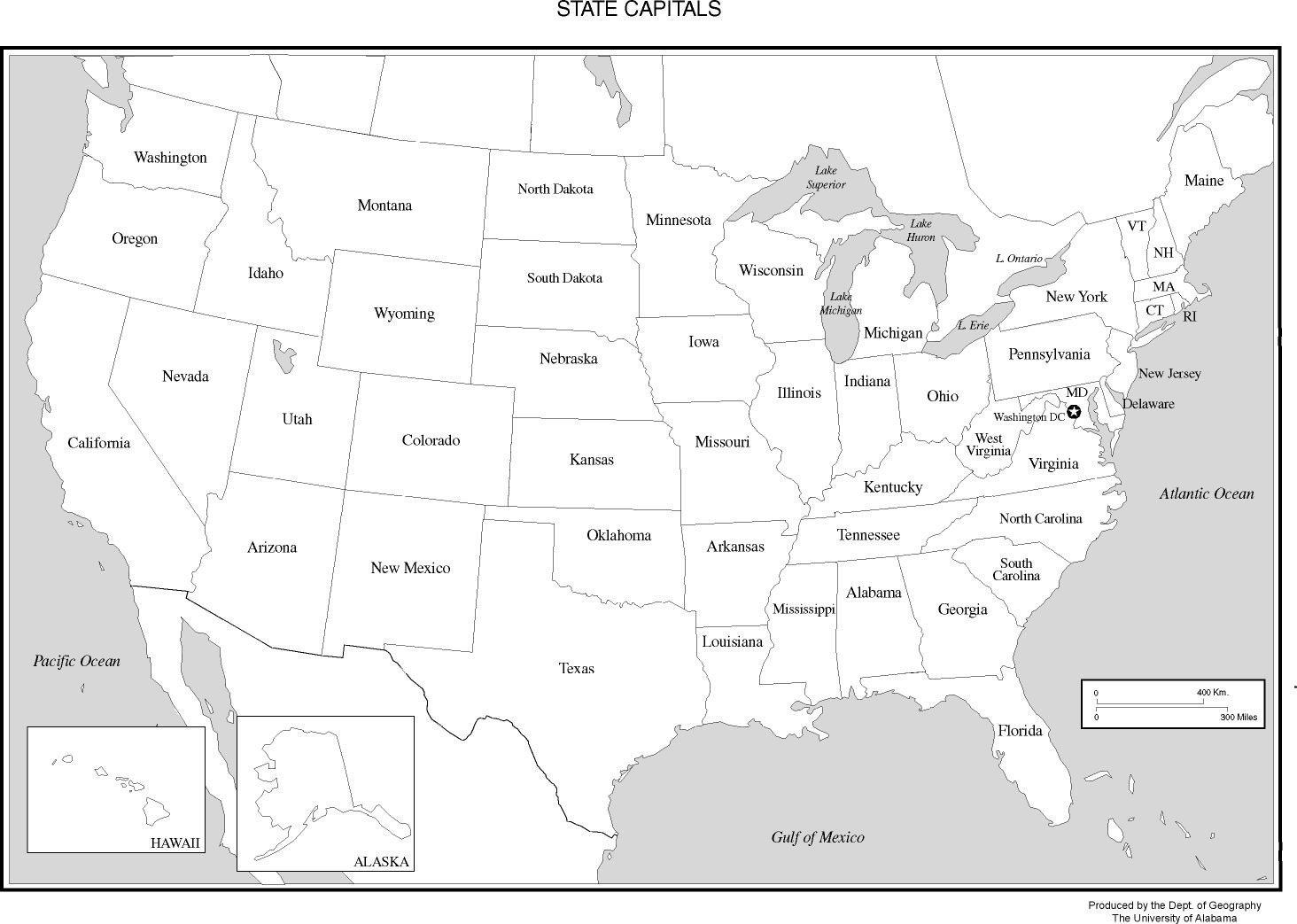 Maps Of The United States in Printable Political Map of USA