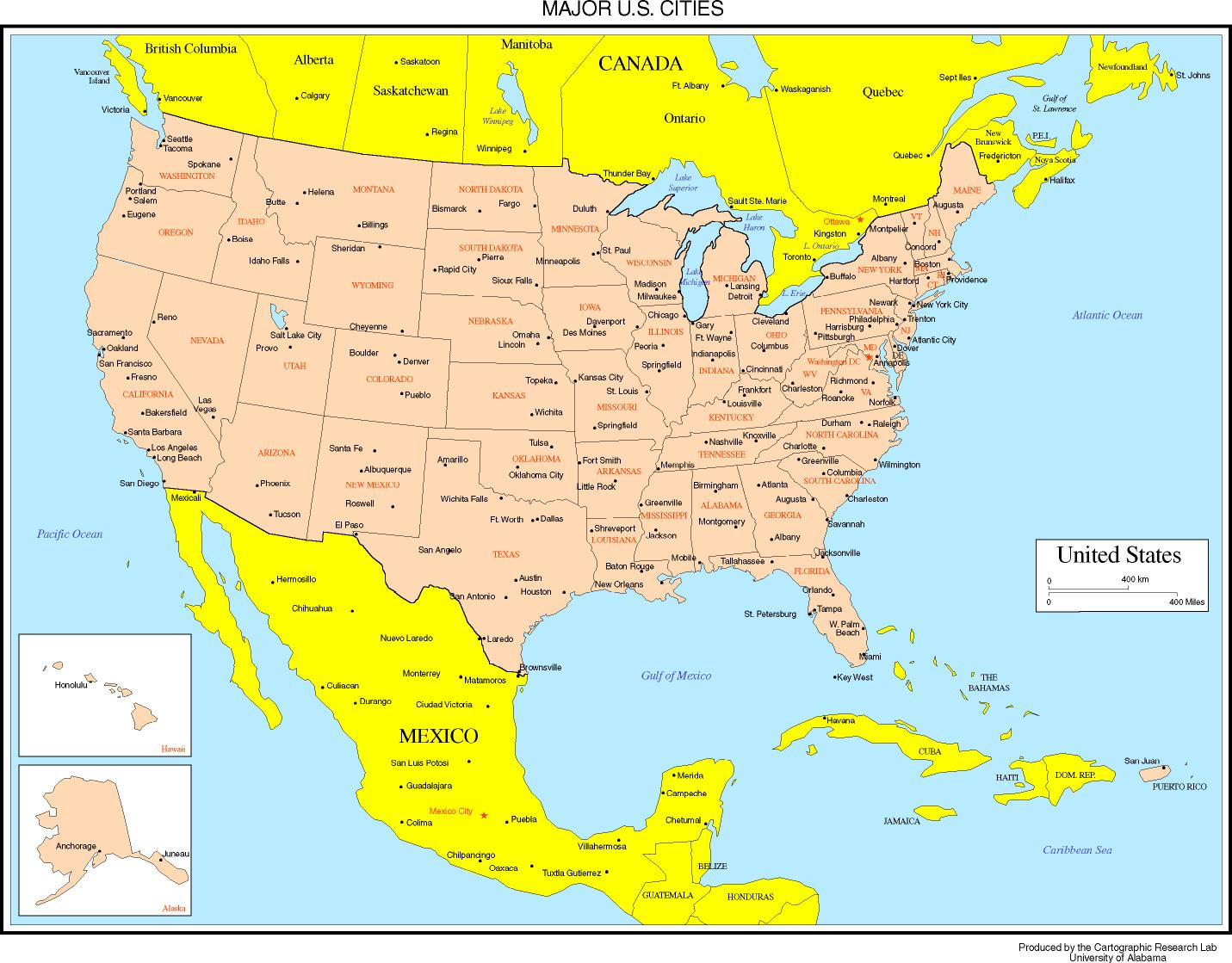 Maps Of The United States in Printable Usa Map With Major Cities