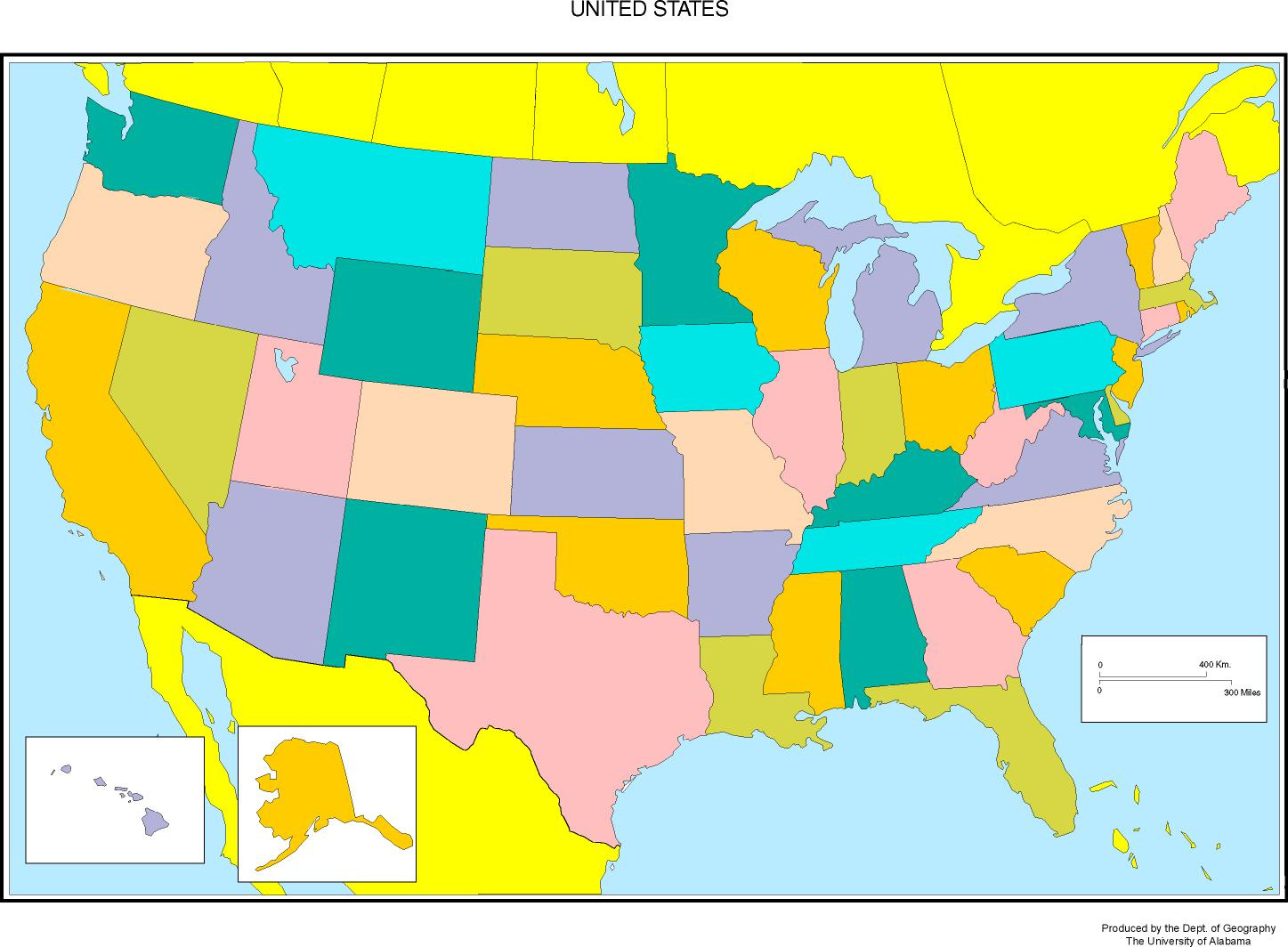 Maps Of The United States pertaining to Printable Map of USA JPEG