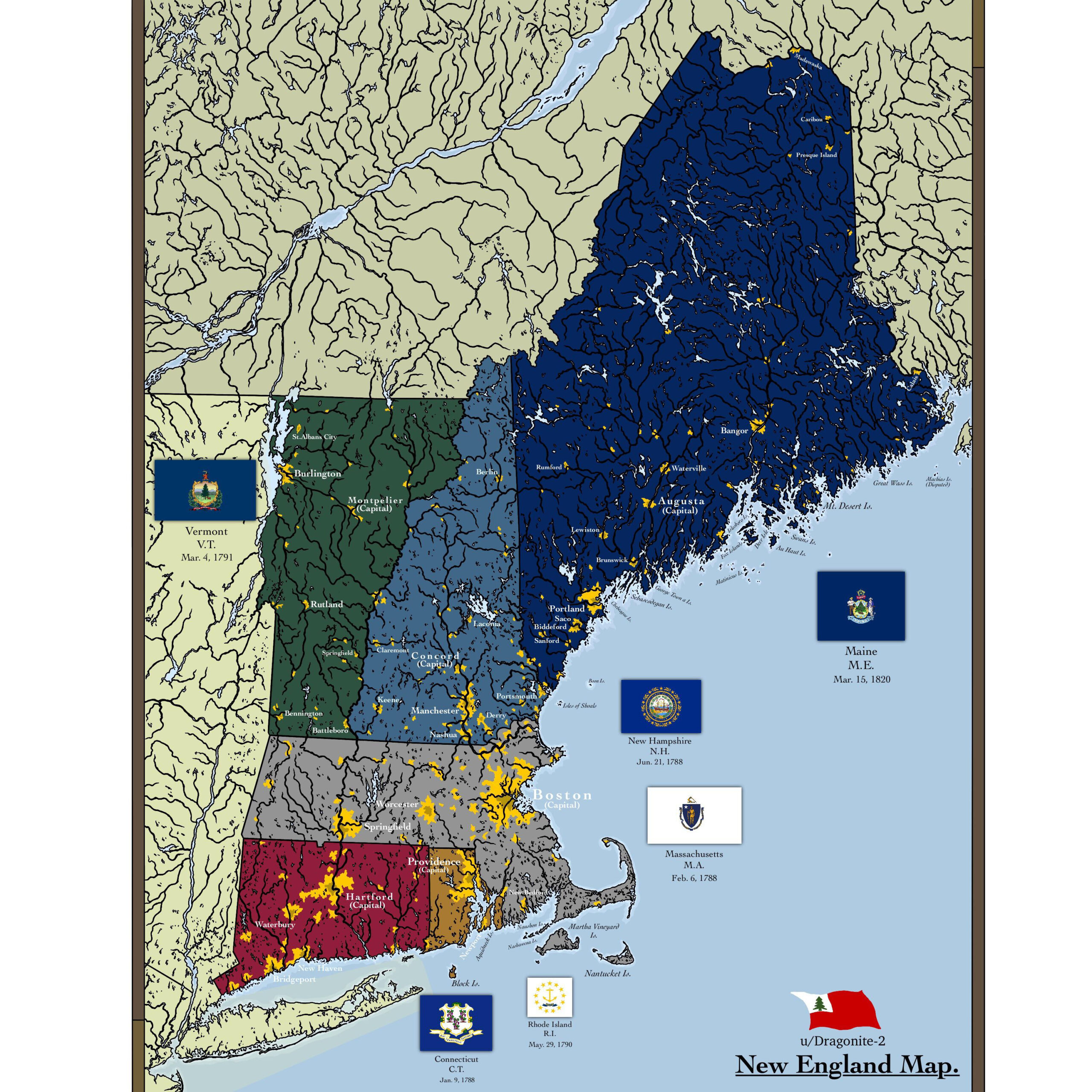 New England. : R/Mapporn for Printable Map of New England USA