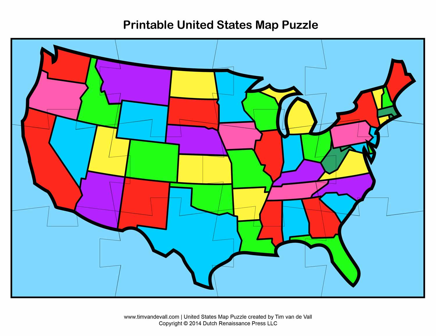 Printable United States Map Puzzle For Kids | Make Your Own Puzzle with Usa Map Puzzle Printable