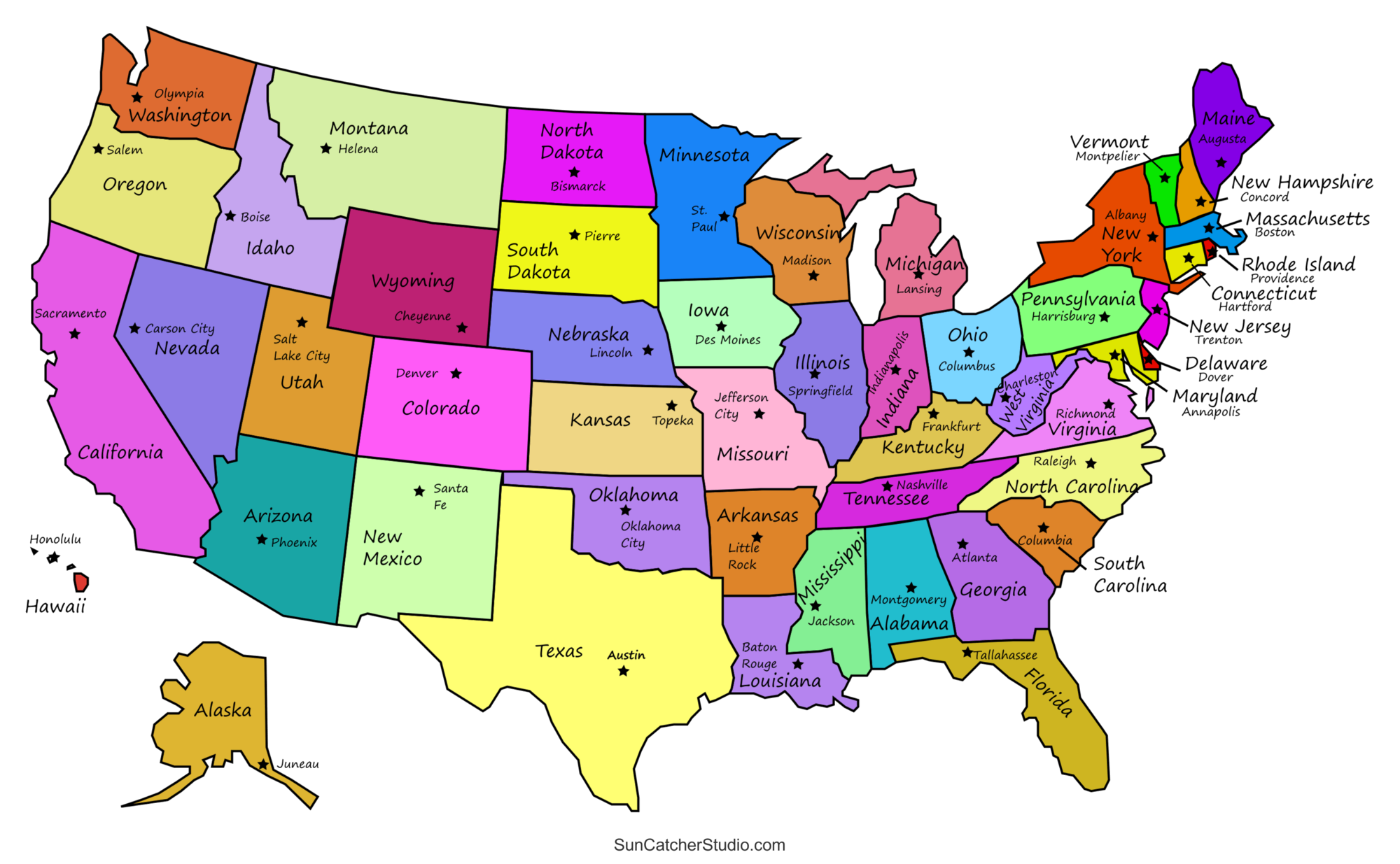 Printable Us Maps With States (Usa, United States, America) – Diy in Free Printable Usa Map With Cities