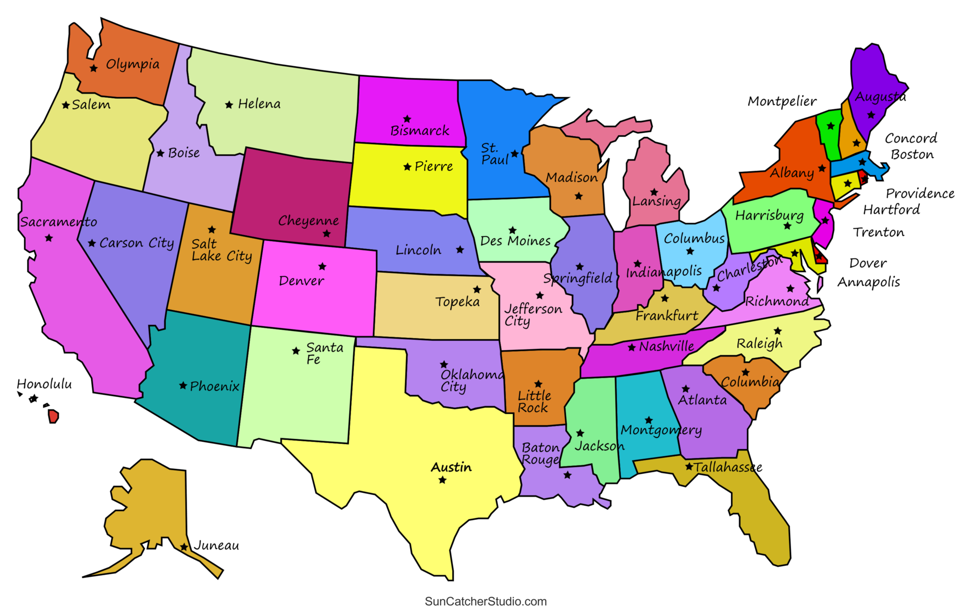 Printable Us Maps With States (Usa, United States, America) – Diy inside Simple Printable Map Of Usa