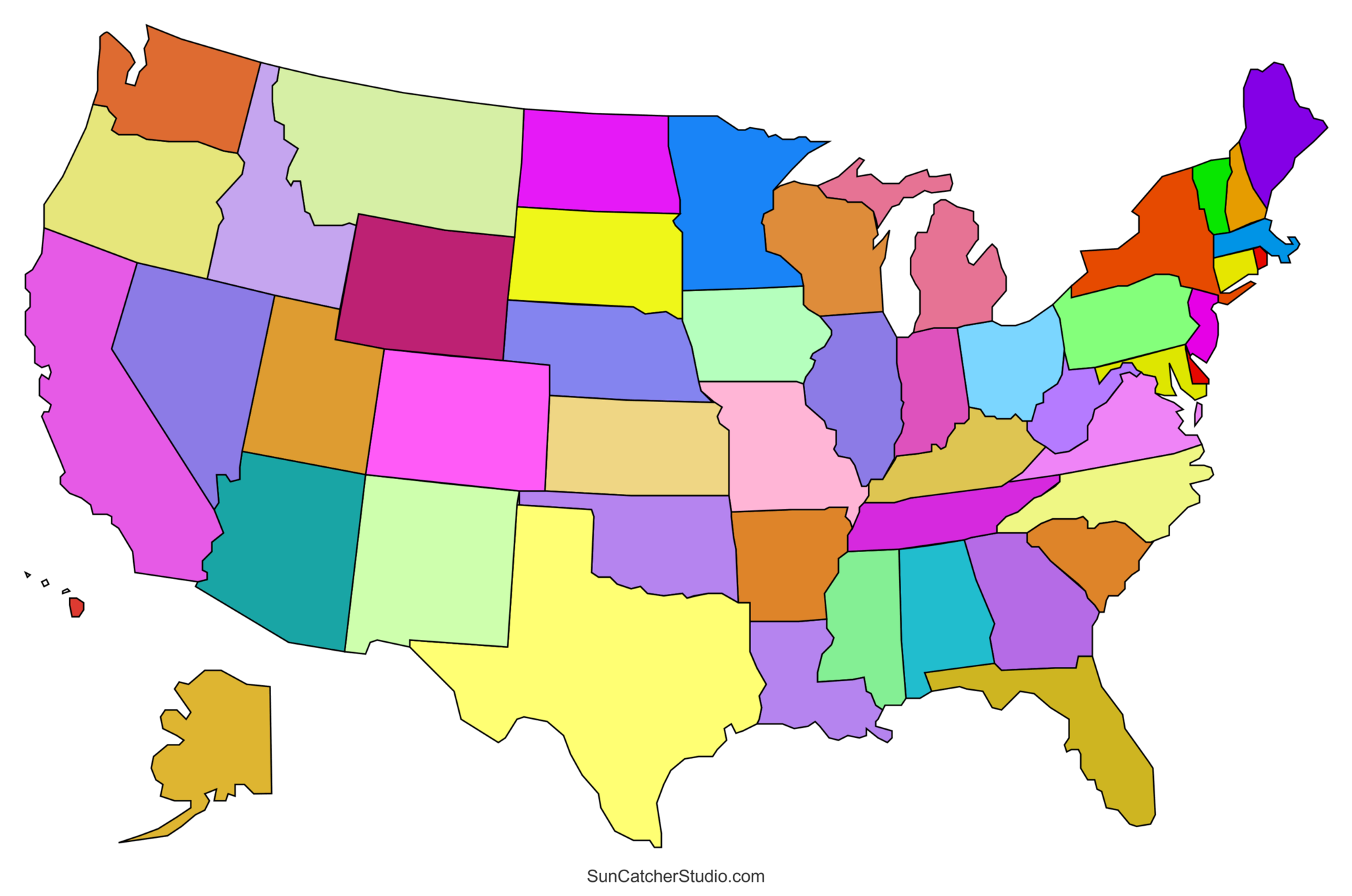 Printable Us Maps With States (Usa, United States, America) – Diy regarding Printable Map of USA With States and Cities