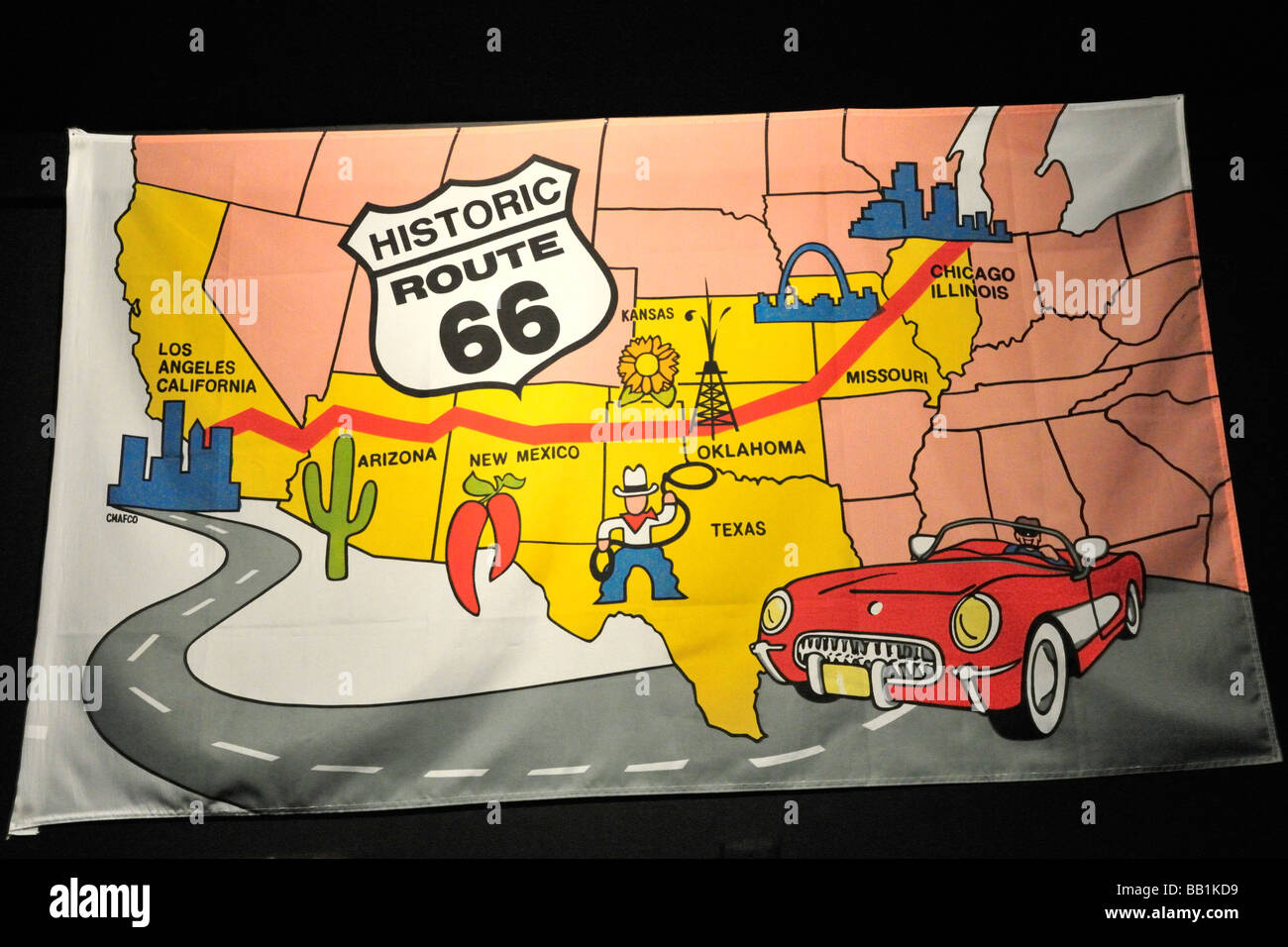 Route 66 Map Hi-Res Stock Photography And Images - Alamy throughout Printable Map Of Route 66 Usa