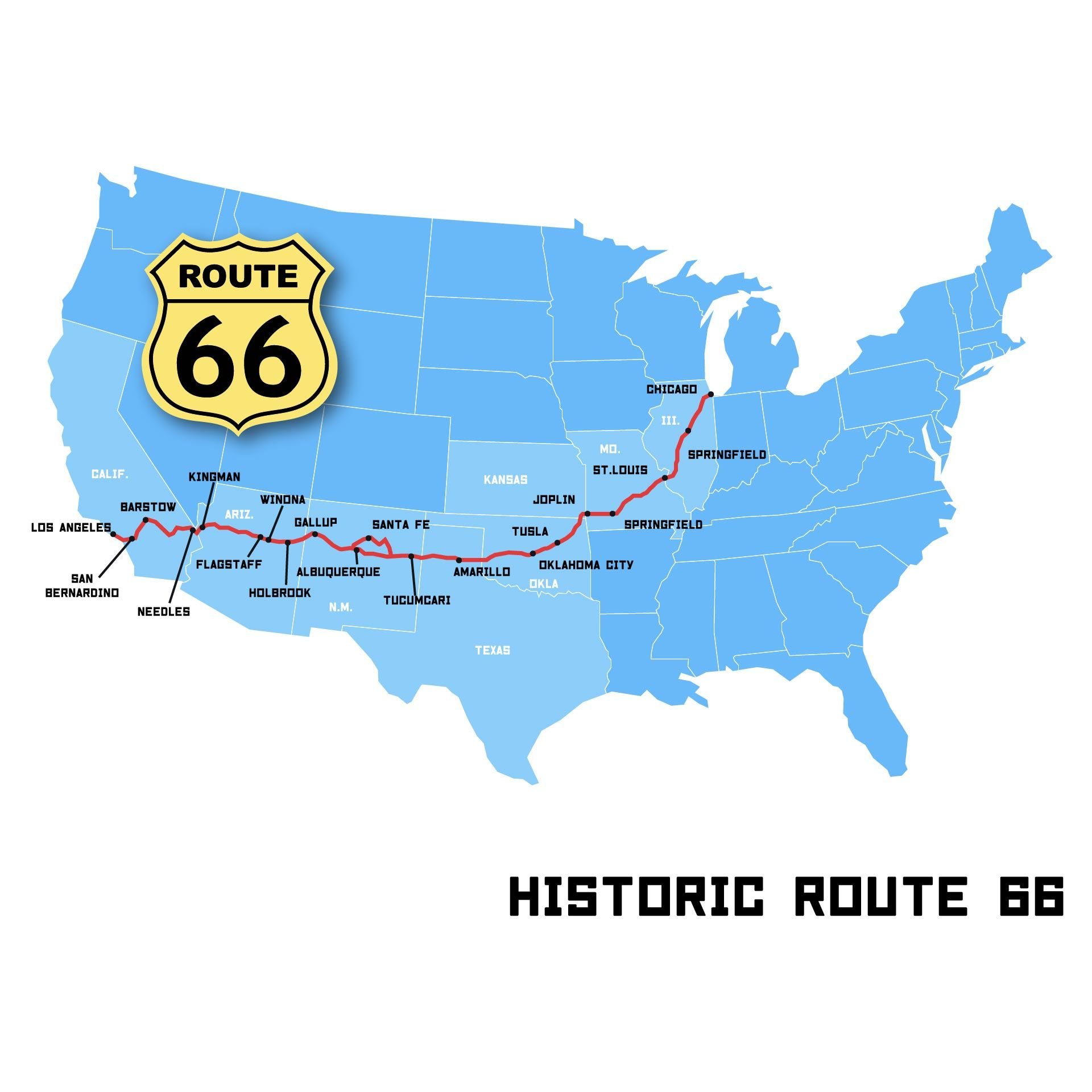 Route Maps - 10 Free Pdf Printables | Printablee in Printable Map of Route 66 USA