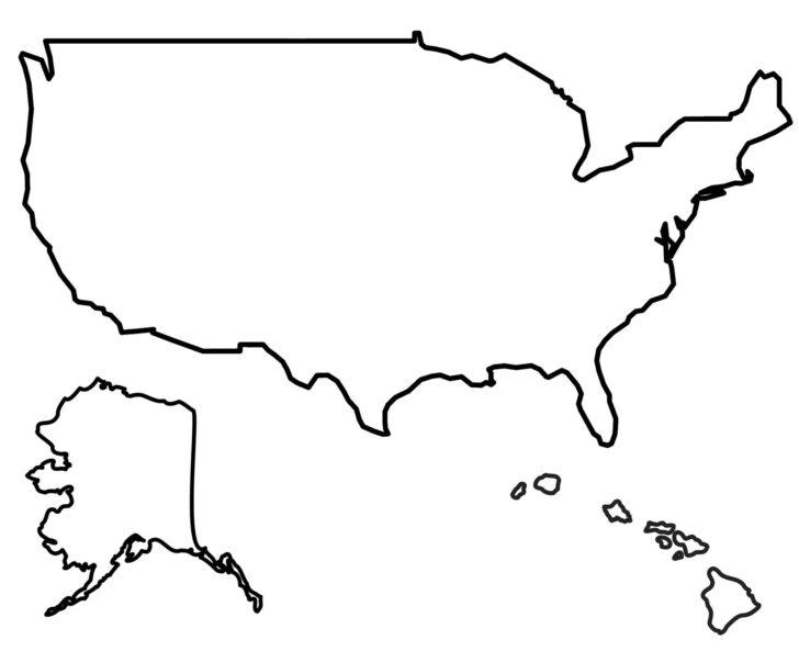 Map of USA Printable Blank