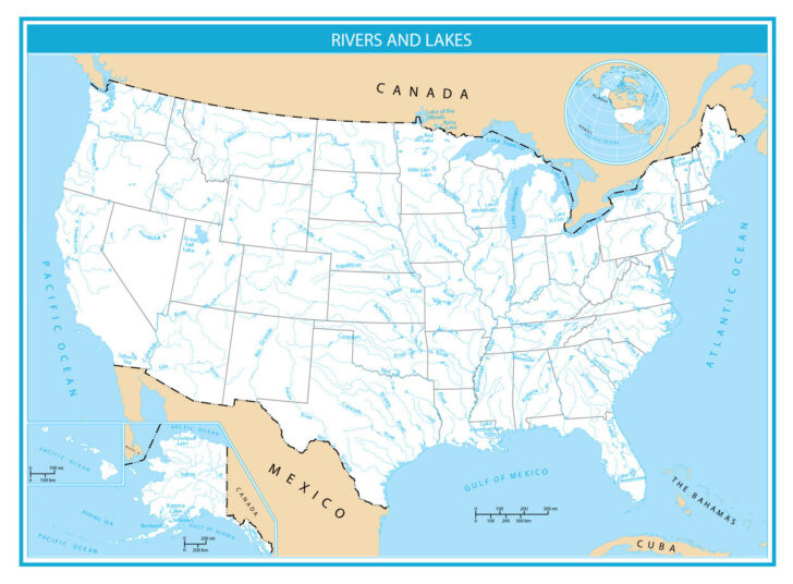 Printable Map of USA With State Names and Capitals