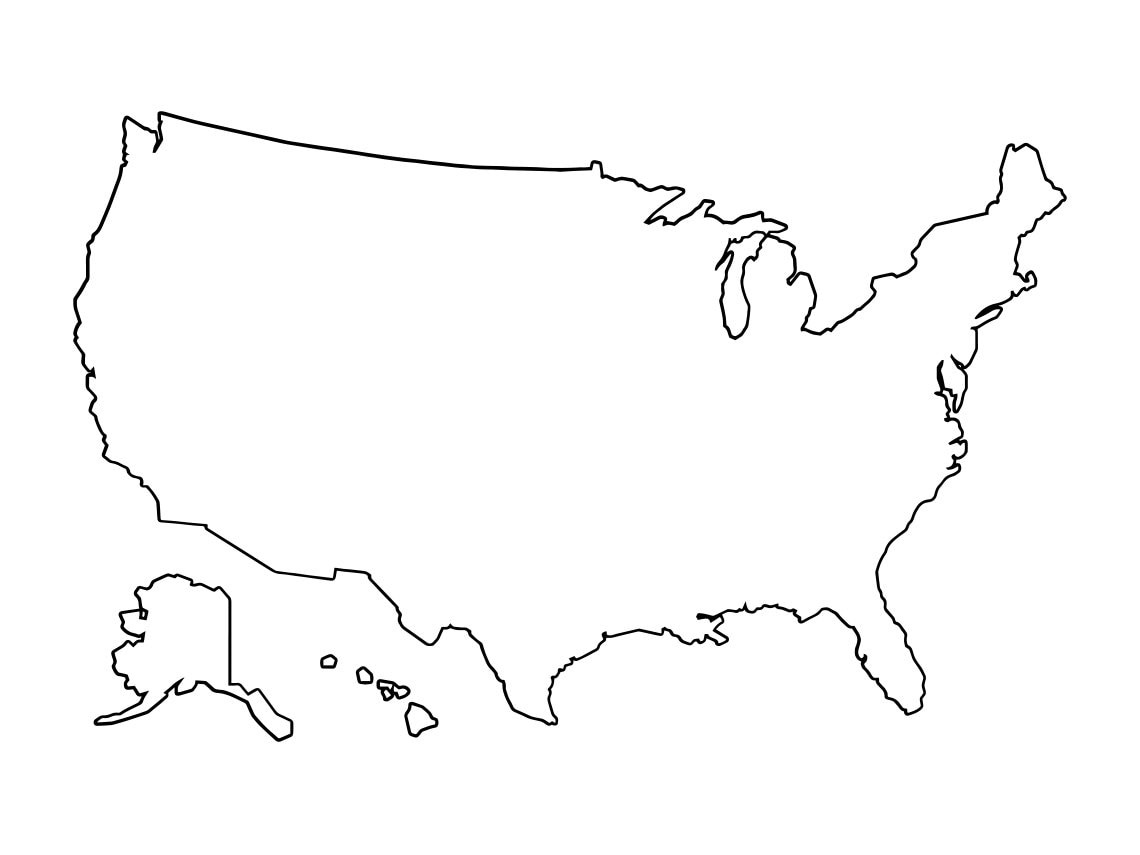 Us Map Outline Svg, United States Map Outline Svg, Usa Map Outline Svg, Us Map Clipart, Files For Cricut, Cut Files For Silhouette, Png Dxf regarding Blank Map United States With Outlines