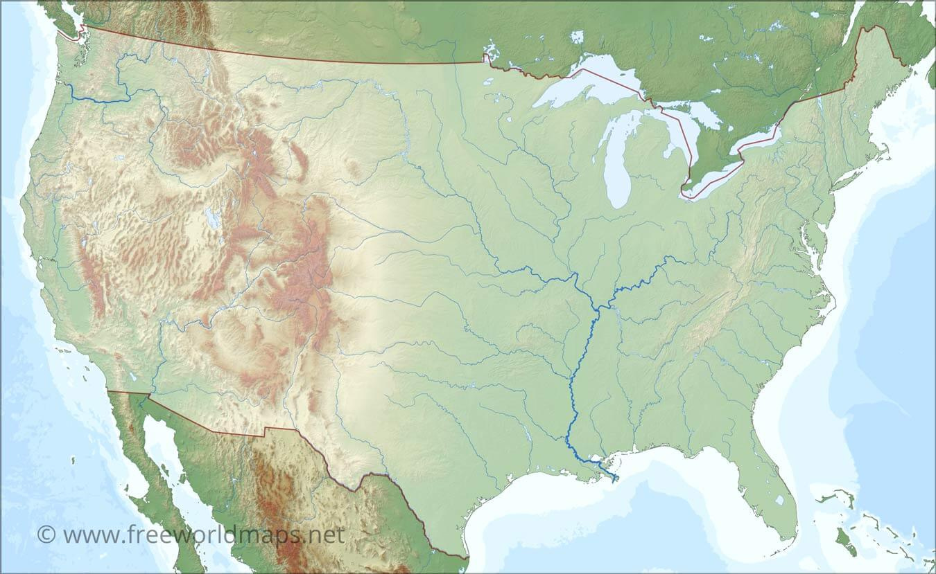 Us Rivers Map with Free Printable Us Maps With Major Rivers