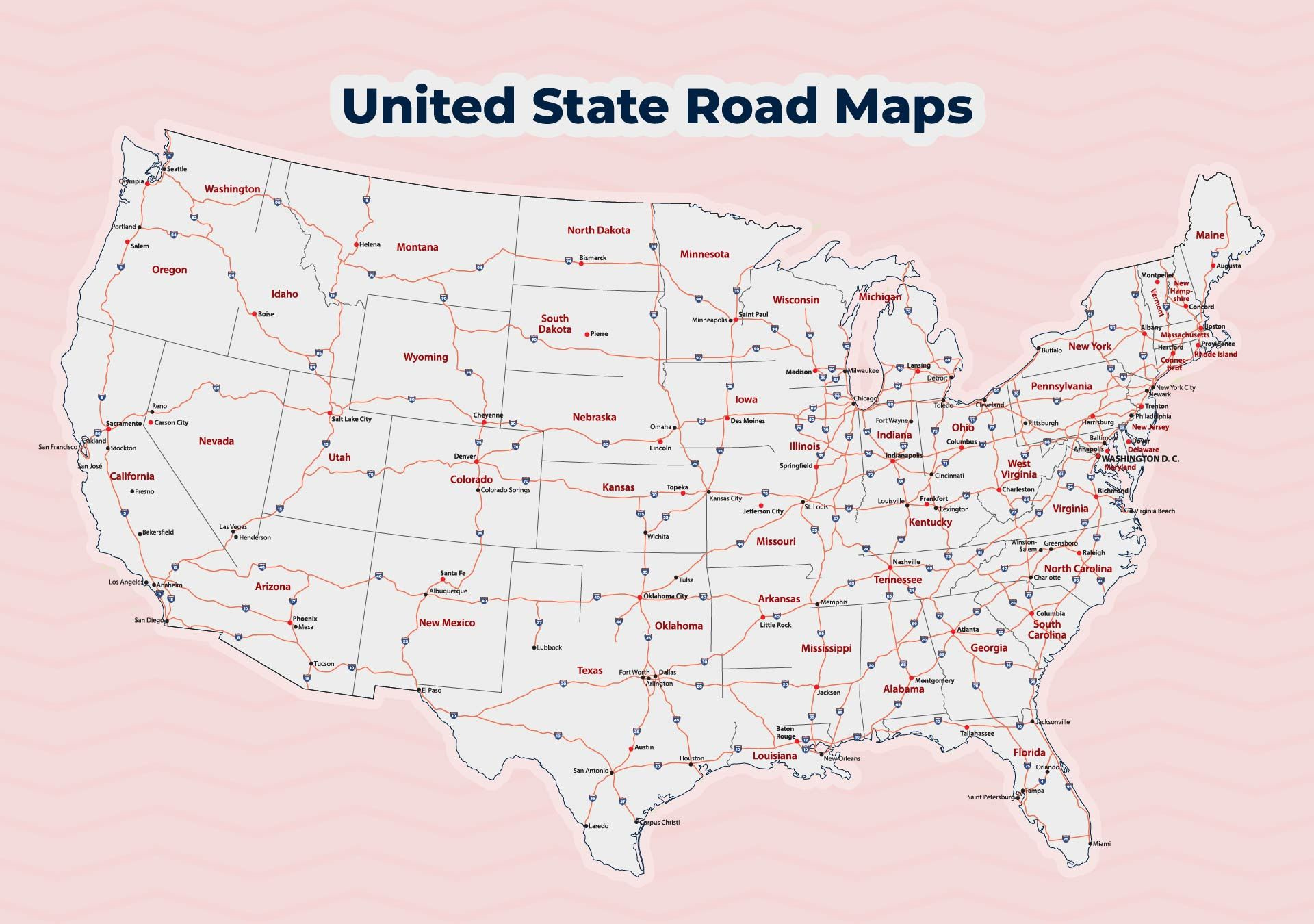 Us Road Maps - 10 Free Pdf Printables | Printablee for Printable Road Map of USA