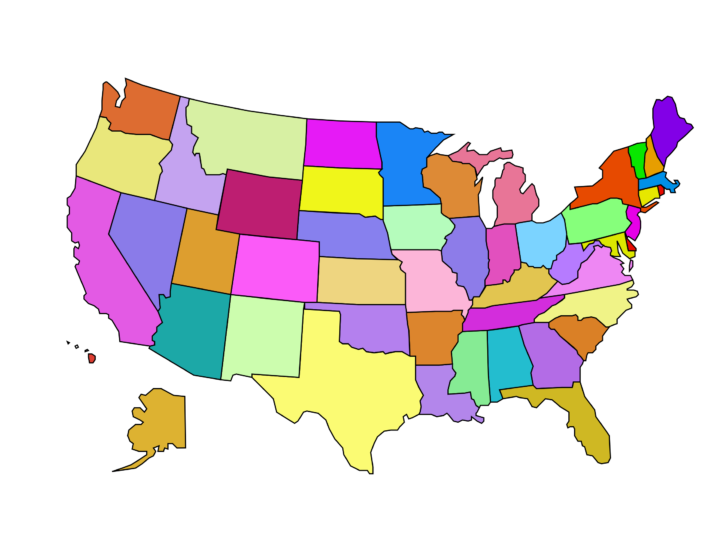 Printable USA Map with States and Capitals