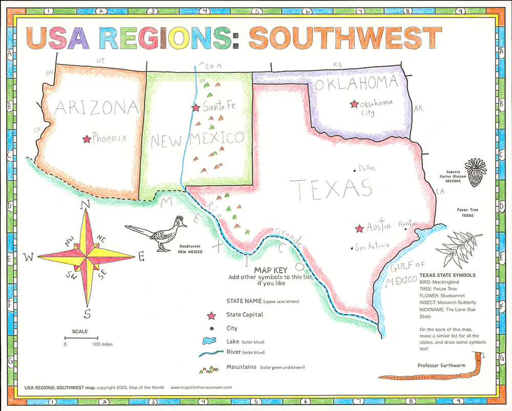 Usa Regions – Southwest intended for Printable Map Of Southwest Usa