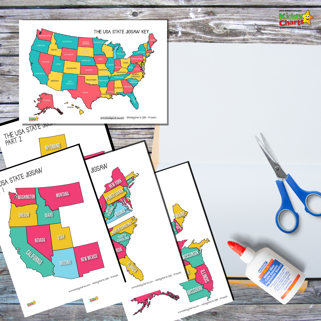 Usa State Jigsaw Puzzle Free - Kiddy Charts Activities intended for Usa Map Puzzle Printable