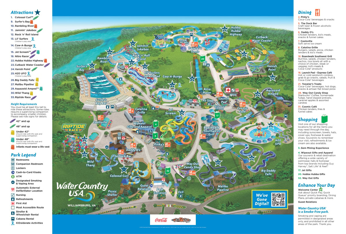 Water Park Map | Water Country Usa in Water Country USA Printable Map