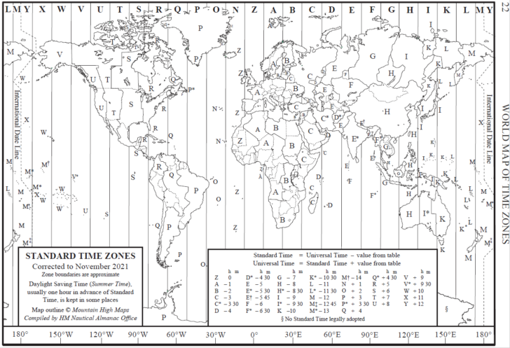 Time Zone Map USA Printable Black and White