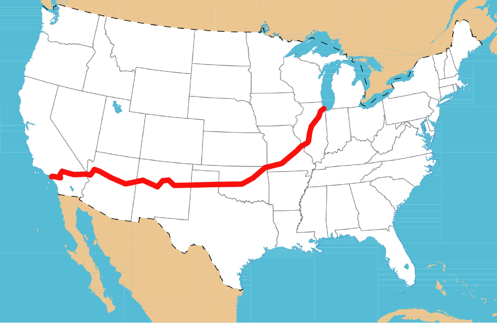 1. Route 66 Overview (U.s. National Park Service) regarding Map of USA Showing Route 66