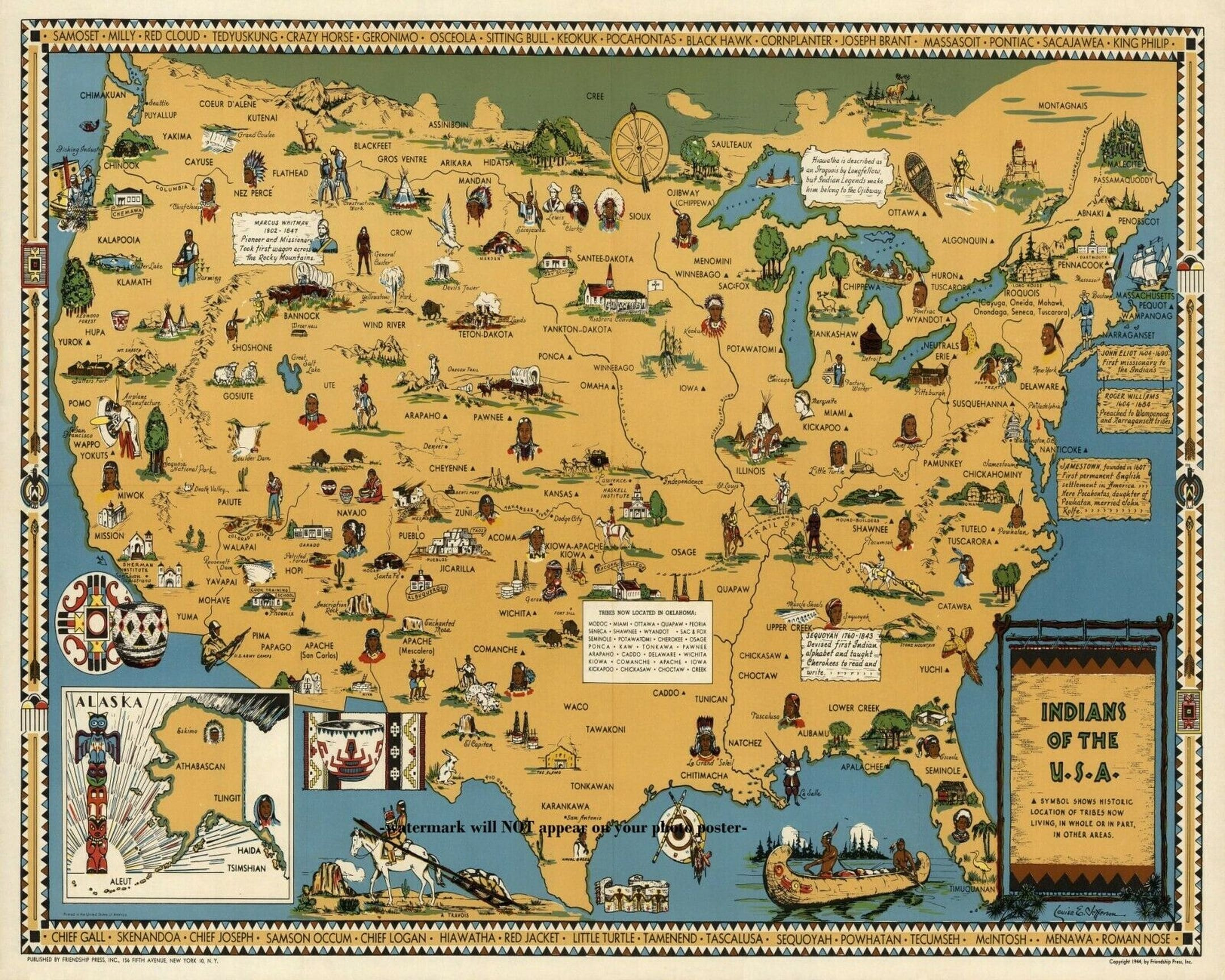 16X20 Indian Tribe Map Poster Photo Native Americans United States within Map Of Usa With Native American Tribes