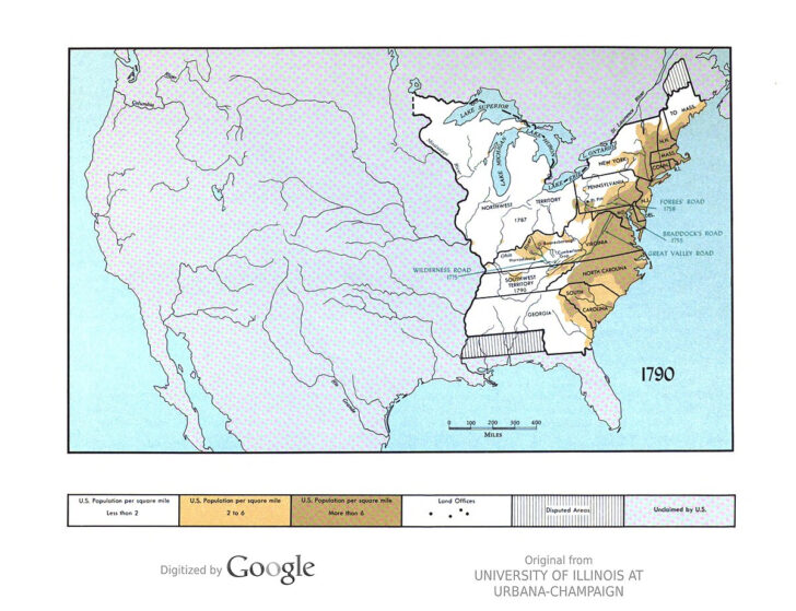 Map of the USA In 1790