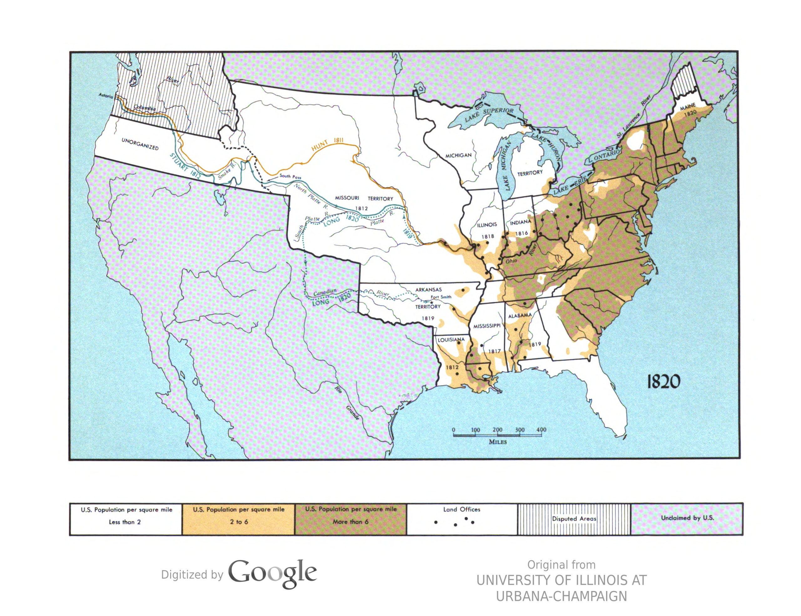 1820 In The United States - Wikipedia with Map of the USA During 1820