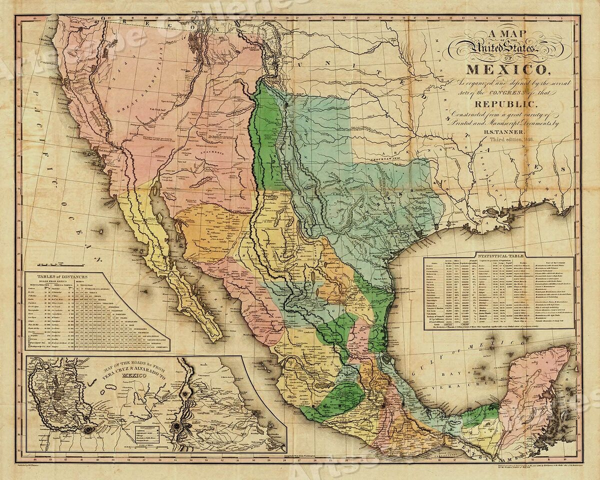 1826 Map Of The United States Of Mexico - American Southwest Map inside Map of Southwest USA and Mexico