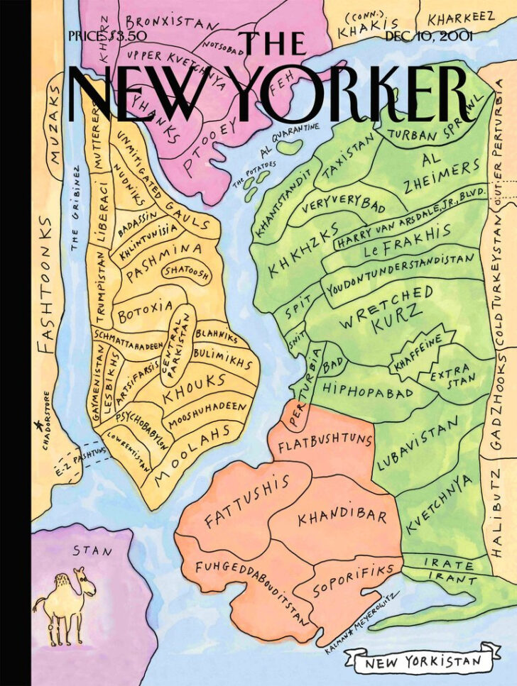 New Yorker Magazine Cover Map of USA