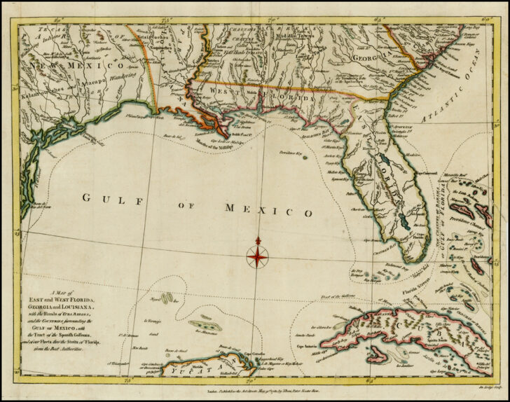 Map of Georgia and Florida USA