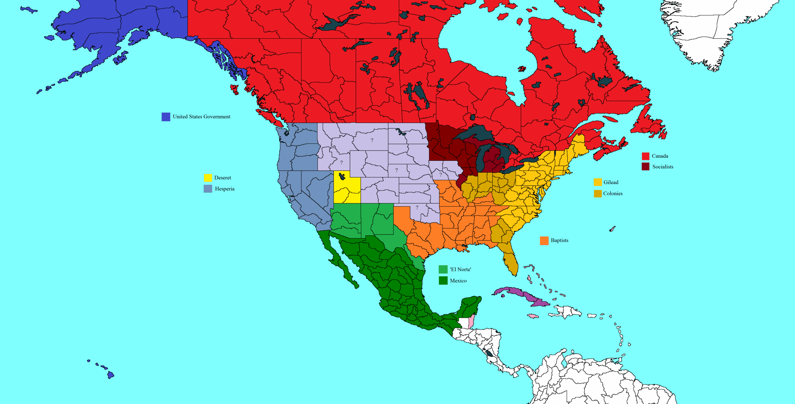 A Treat For You All. I Made A Crude Map Showing How I Think North in Map Of Usa In Handmaid&amp;#039;S Tale