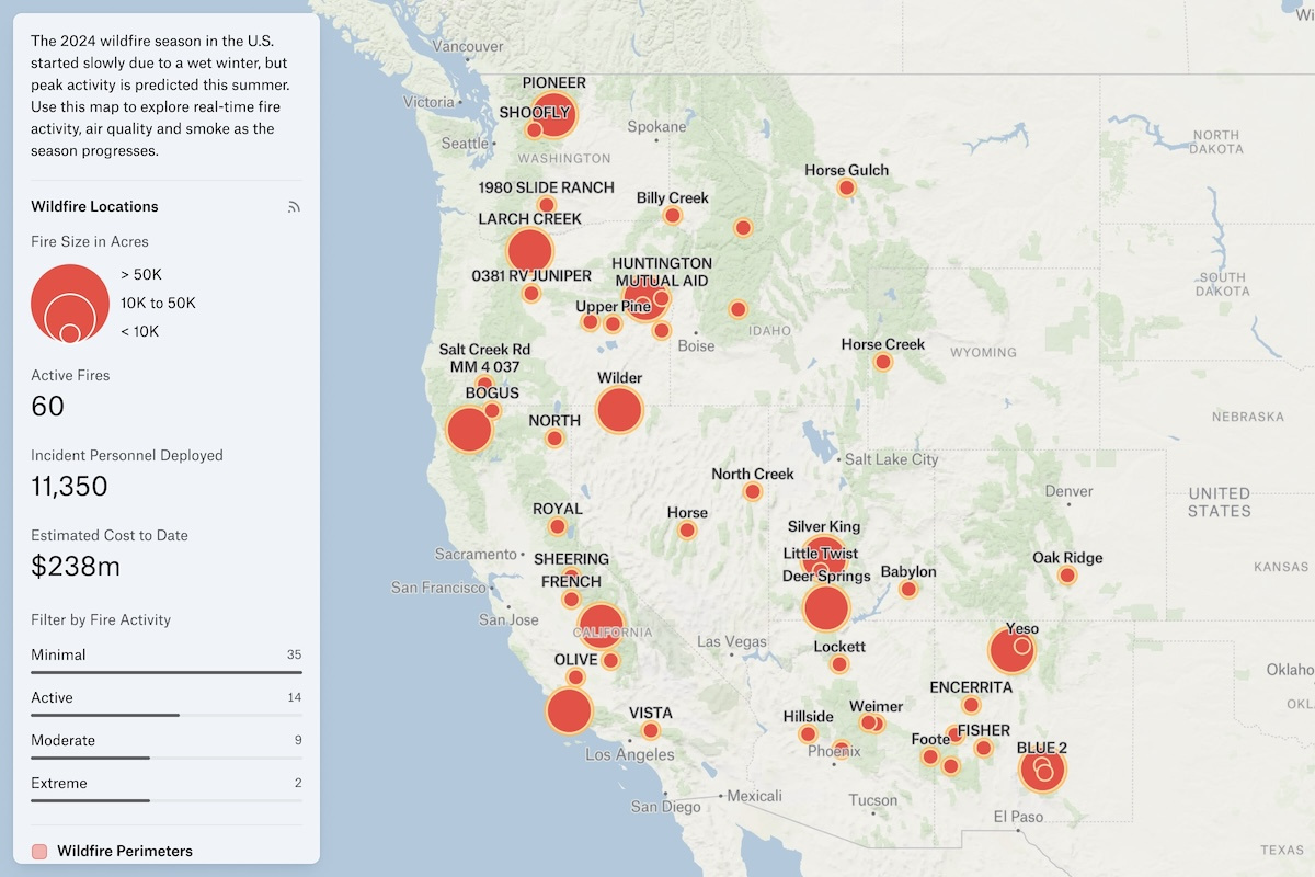 Active Wildfires In The U.s. - Felt Map Gallery inside Map Of Fires In Usa Now
