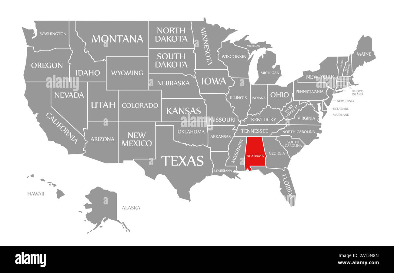 Alabama Karte -Fotos Und -Bildmaterial In Hoher Auflösung – Alamy with Alabama On A Map of USA