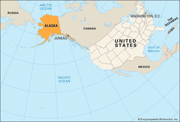 Map of the USA Including Alaska