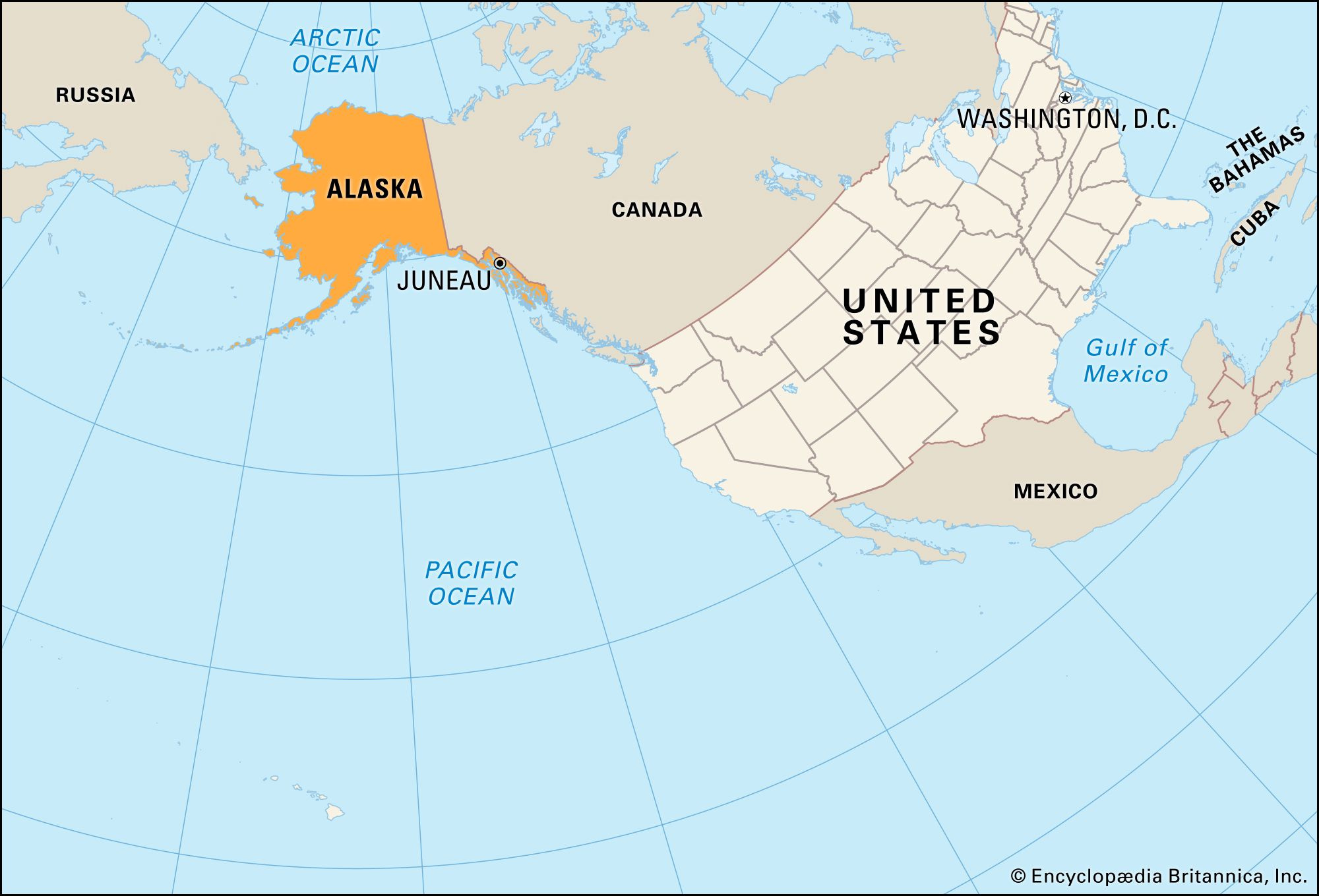 Map Of The USA Including Alaska