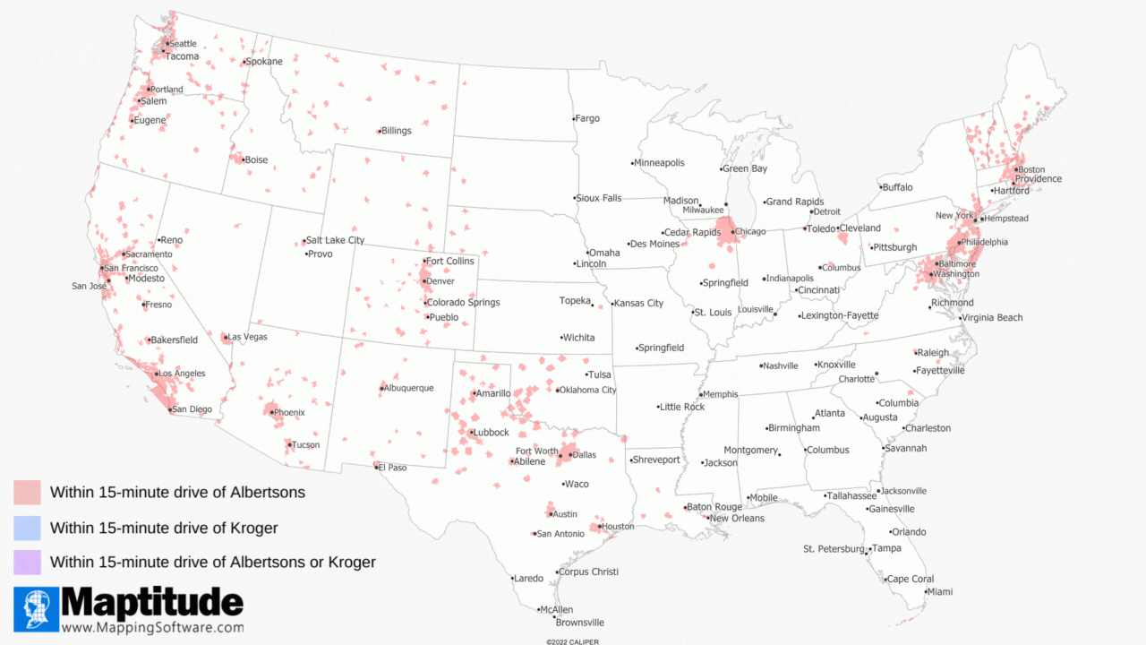Albertsons And Kroger Geographic Market Analysis pertaining to Map of Kroger Locations In USA