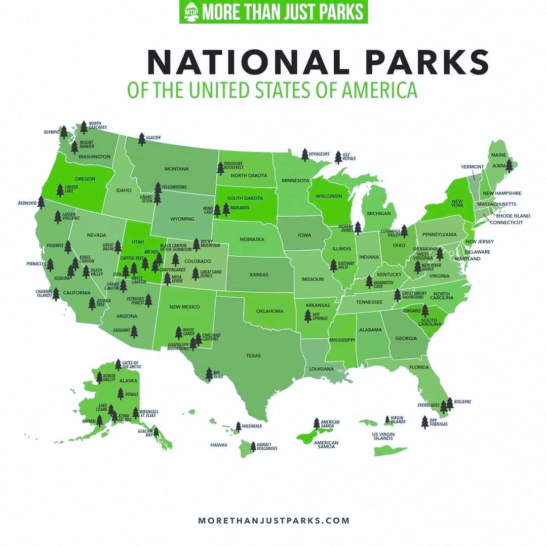 All The National Parks Of The Usa : R/Nationalpark with regard to Map of All National Parks In USA