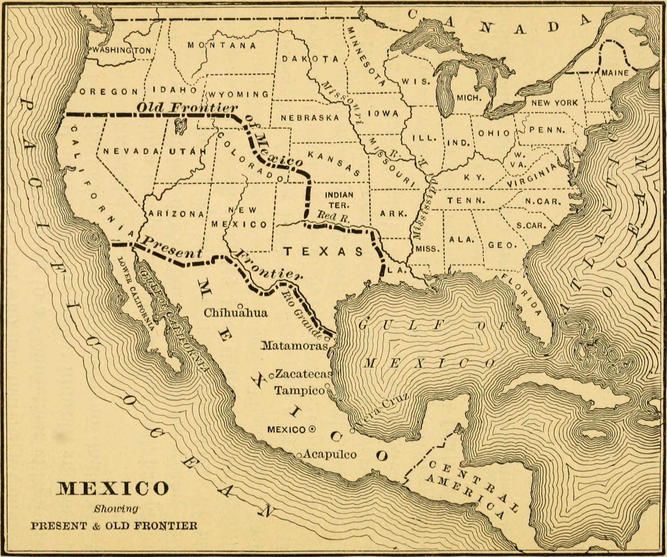 Alt-Mexiko Und Seine Verlorenen Provinzen : R/Mapporn with Old Map Of Usa And Mexico