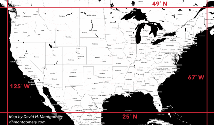Map of USA Latitude and Longitude
