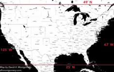 American Latitude within Map of USA Longitude and Latitude