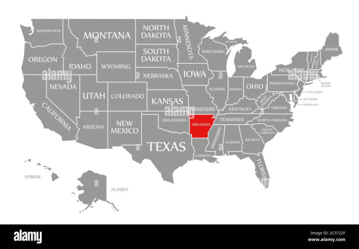 Arkansas On A Map of USA
