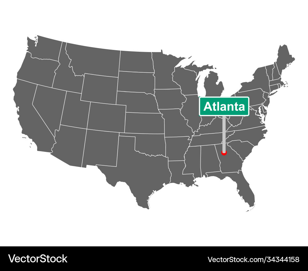 Atlanta City Limit Sign Und Map Usa Lizenzfreier Vektor within Atlanta On A Map Of Usa