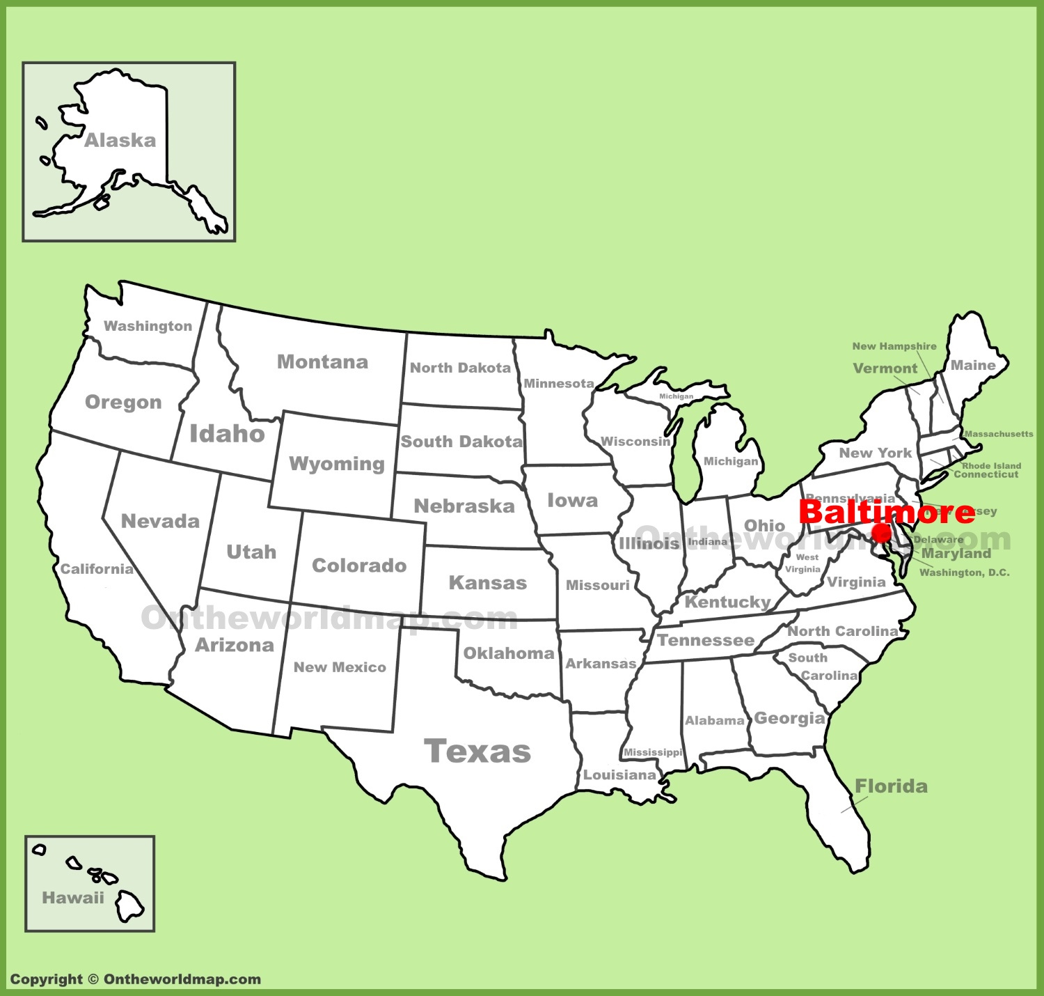 Baltimore Location On The U.s. Map - Ontheworldmap with regard to Baltimore On A Map Of Usa