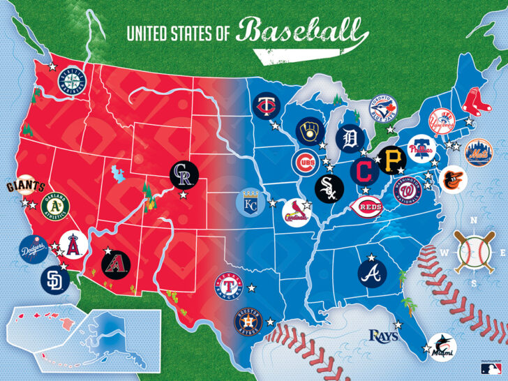 Map of Baseball Teams In USA