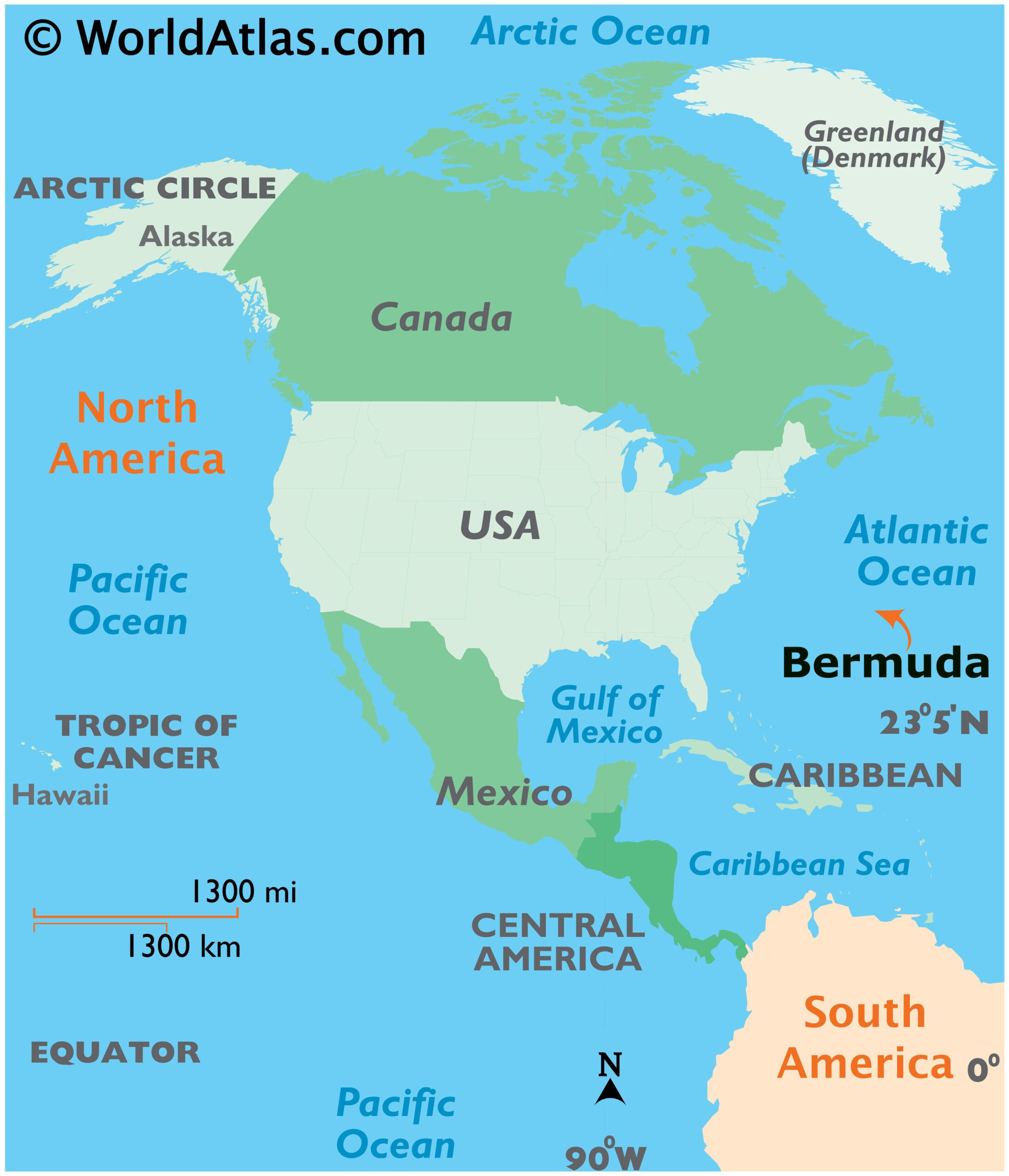 Bermuda Maps &amp;amp; Facts - World Atlas with Map of Eastern USA and Bermuda
